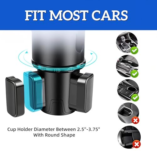 Bandeja portavasos para carro con base ajustable y rotación 360° miniatura 4