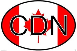 CDN Canada Country Code Oval with Flag Sticker