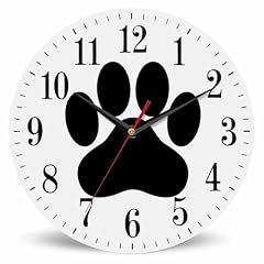 Mxocom Dog Paw Wall Clock Animal Puppy Black Cartoon Footprint 10 Inch Silent Non Ticking Battery photo Mxocom Dog Paw Wall Clock Animal Puppy Black Cartoon Footprint 10 Inch Silent Non Ticking Battery