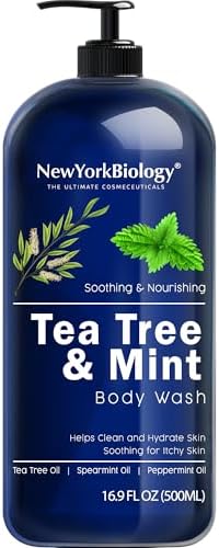 New York Biology Tea Tree Mint Body Wash for Men & Women - 16.9 Fl Oz