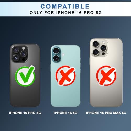 Image of CEDO Magnetic Cover for iPhone 16 Pro | Compatible with MagSafe Wireless Charging | Matte Black Case Designed with Magnetic Lock Shockproof Edge Protection Backcover (Translucent Black)