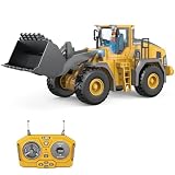 Ysityum Ferngesteuerter Frontlader, 9-Kanal RC Baustellenfahrzeug (Lader) Spielzeug mit Licht und Sound, 2,4 GHz Ferngesteuerter Bulldozer für Jungen im Alter von 6, 7, 8, 9 und 10 Jahren