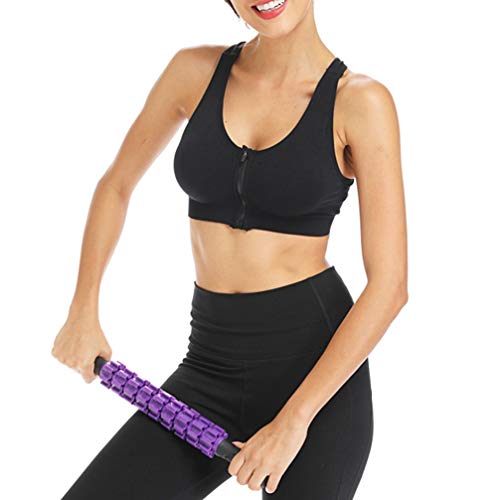 Haste massageadora de ioga para atletas que reduzem a dor (verde), Roxa, Size 1