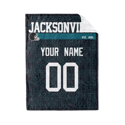 Image of ANTKING Jacksonville Throw Blanket for Men Women Boy Custom Name and Number Gifts