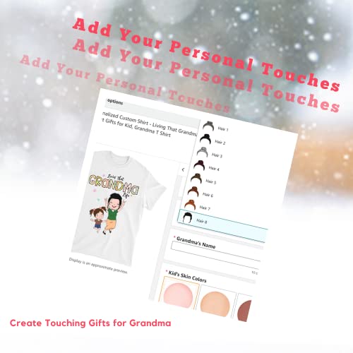 Gossby Personalized Grandma T-Shirts - Custom Gifts for Grandma Birthday, Mothers Day from Grandchildren with Names - 7 Sizes3