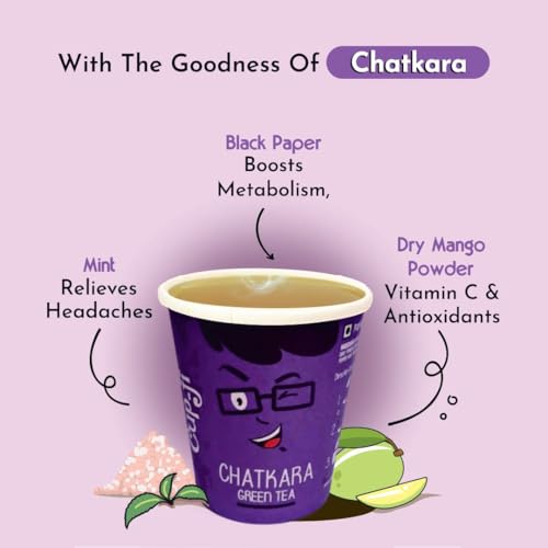 Image of Cup-Ji Ready to Sip Chatkara Green Tea | Improves Digestion | Guilt-free | Non Bitter & Whole Leaf Green Tea | No Calorie | Pack of 2 with 210 ml Cup Size
