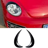 MDATT Compatible with Volkswagen Beetle 2012-2018, 2pcs Front Headlights Eyebrows Trim, Eyelid Stickers, Auto Exterior Accessories,Glossy Black