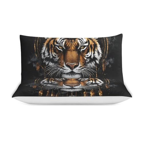 Funda nórdica de tigre infantil con cremallera en microfibra suave 4