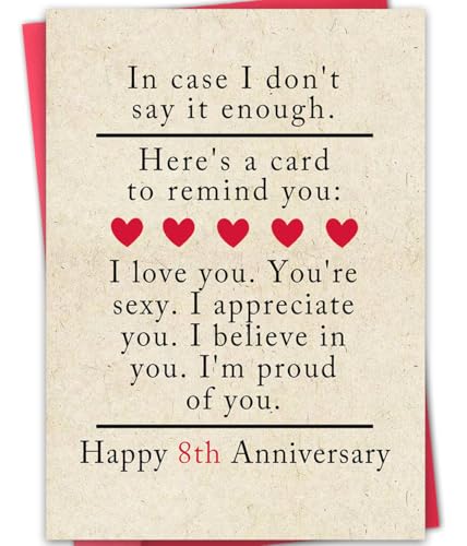 ATTLVV 8th Anniversary Card,8 year Wedding Anniversary Card Gifts for Him Her,Bronze Anniversary Cards Decoration for Husband Wife