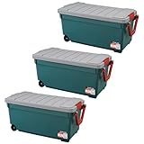 【3個セット】アイリスオーヤマ 収納ボックス 収納ケース 160L RVBOX 屋外収納 コンテナ アウトドア 幅103×奥行49.8×高さ48.5cm RV1000R ダークグリーン