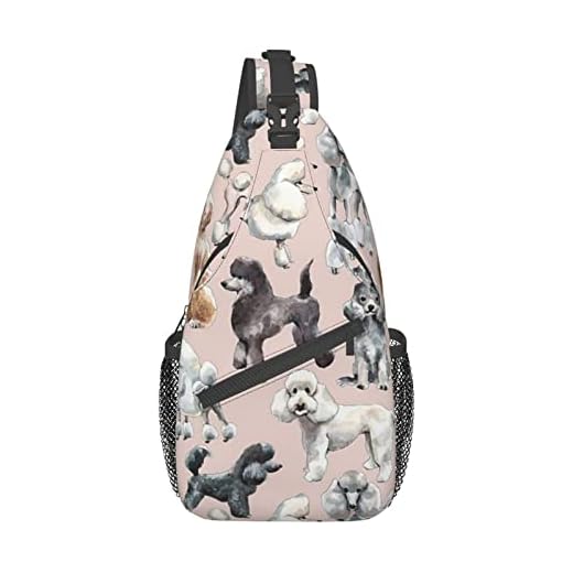 BEULSI Bolsa cruzada de pecho arcoíris con teñido anudado, bolsa de hombro, mochila de senderismo al aire libre, adecuada para hombres y mujeres, Oodles of Poodles, Talla única