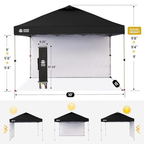 CROWN SHADES 10x10 Canopy with Wall
