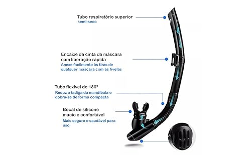 Mascara de Mergulho, Máscara de Mergulho, Snorkel Adulto, Snorkel, Oculos de Mergulho, Kit Óculos de