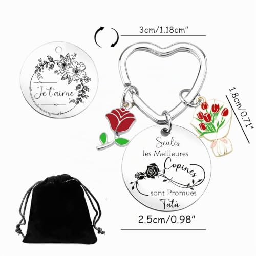 MNBVBV Cadeau Annonce grossesse tata porte clef futur tata porte clef tata cadeau tu vas etre tata Cadeau Originale pour Soeur pour Anniversaire Noël Naissance (1) – vue 5