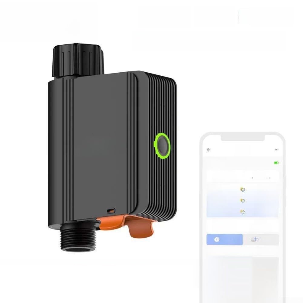FABULETTA Válvula de agua inteligente para controlador de riego automatizado Zigbee con control remoto por aplicación, temporizador de sistema de riego de jardín de plástico (SWV-BSP)