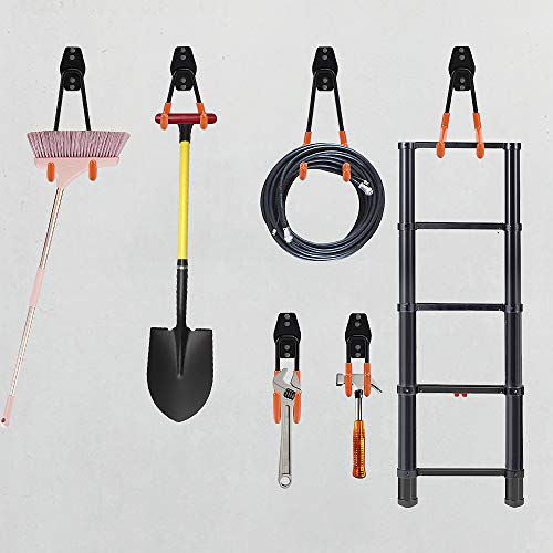 Home Master Hardware 12 Pack Heavy Duty Garage Storage Hooks Hanger Anti-Slip Wall Mount Utility Double Hooks Garage Organizer Tool Storage For Ladders, Bike, Hoses, And More Equipment #TOP1