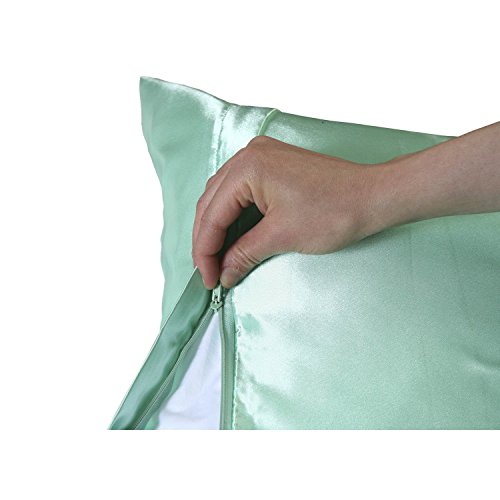 Image of BLISSFORD Luxury Satin Pillowcase for Hair - Queen Satin Pillowcase with Zipper, Ivory (1 per Pack)