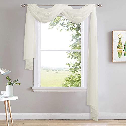 NICETOWN Sheer Bed Canopy Scarf Valances 216 Long - Home Decoration Voile Scarf Valance Topper for Wedding, Party, Venue, Celebration Decoration, DIY