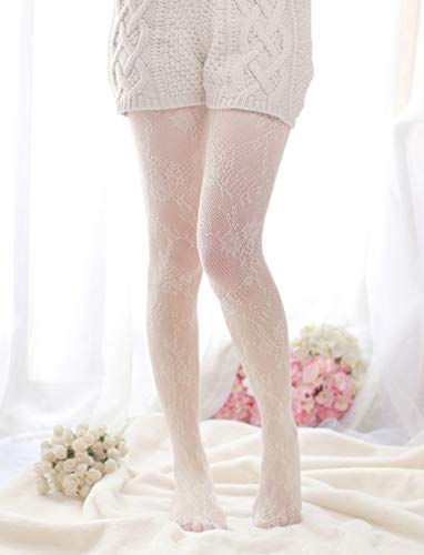 Women Sexy Cream Lace Tight Long Summer Stocking Hollow Out Pantyhose4