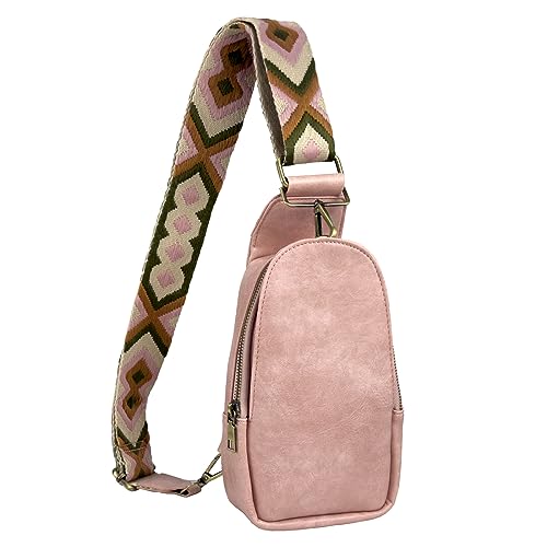 Makcr Joacbv Trendy Small Sling Crossbody Bags for Women Vegan Leather Fashion Purse Chest Bum Funny Packs With Guitar Strap