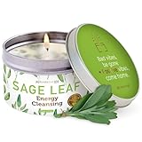 Magnificent 101 Long Lasting Pure White Sage Leaf Scented Smudge Candle | 6 Oz - 35 Hour Burn | Paraffin Free Soy Candle for House Energy Cleansing, Purification & Manifestation
