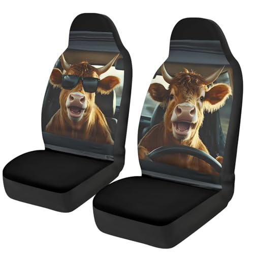 Couvre sieges souple vache des highlands pour confort de conduite en camionnette