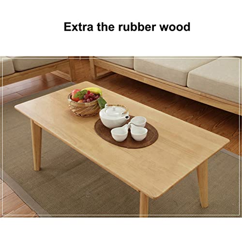 Table basse rectangulaire en bois de chêne et noyer pour salon moderne