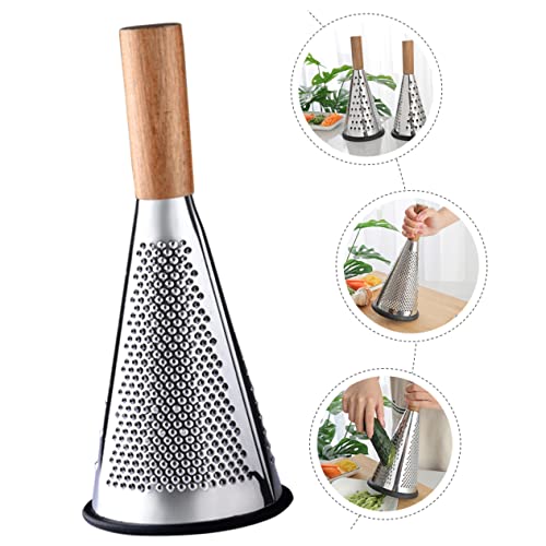 Rallador Manual de Queso ABOOFAN Plateado con Mango de Madera miniatura 7