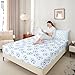 Manfei Soccer Bed Sheets Twin Size,Ball Sport Rugby Activity Easy Wash Bedding Set,Game Geometric Honeycomb Modern Kids Room Decor,White and Baby Blue Sheet(Fitted+Flat+1 Pillowcase)