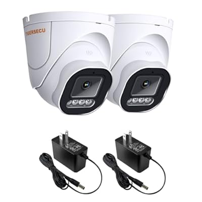 TIGERSECU 5MP Wide Angle Dome Security Camera Bundle 2-Pack