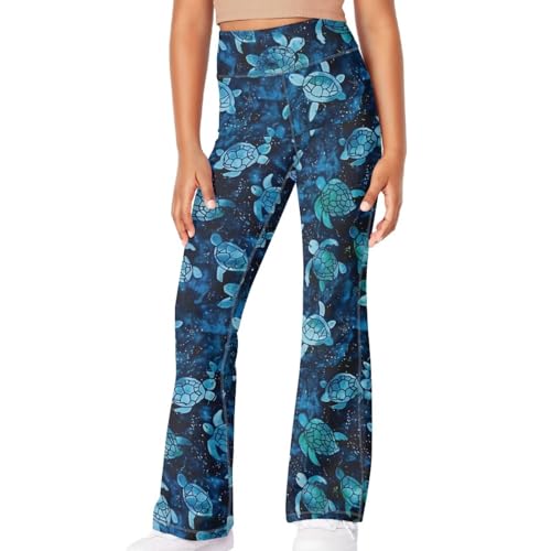 High Waisted Flare Yoga Pants for Girls 5-14 Wide Leg Leggings Pants Tummy Control3