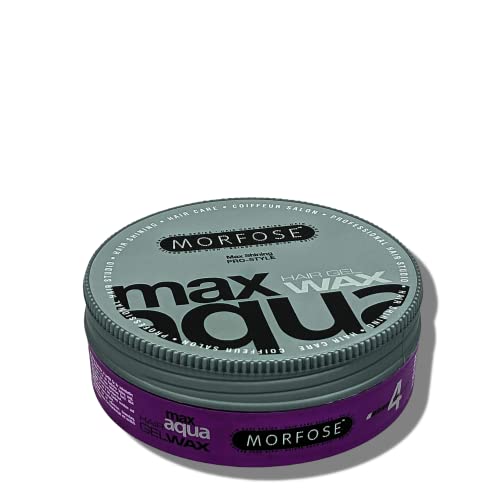 Morfose Max Aqua Hair Gel Wax With Shiny And Strong Hold, Manage Flyaways, Braids, And Curls, Professional Hair Styling For Women And Men, 5.92 Fl. Oz, (Max Aqua) #TOP1