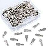 YIPFEN 50 Pezzi Perni per Mensole, Tasselli Metallici Reggi, Mensola Pioli di supporto per Mensola, Reggi Mensola Armadio in Nichel Piatto Cucchiaio Stile Perni per Mensole per Armadi Librerie