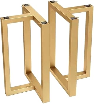 Metal Thickened Dining Table Legs, 2-Piece Desk Legs, 28.3-inch High Table Legs, Suitable for Living Room, Office, StudyGold,40cm/15.7in