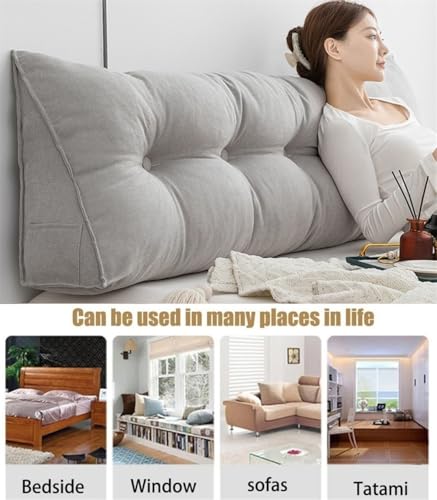 Long Pillow Headboard Cushions Large Backrest Bedside Support Bedroom Sofa Float Window Daybed Reading Pillow Comfortable Bed Rest Cushion for Relaxation - Image 4