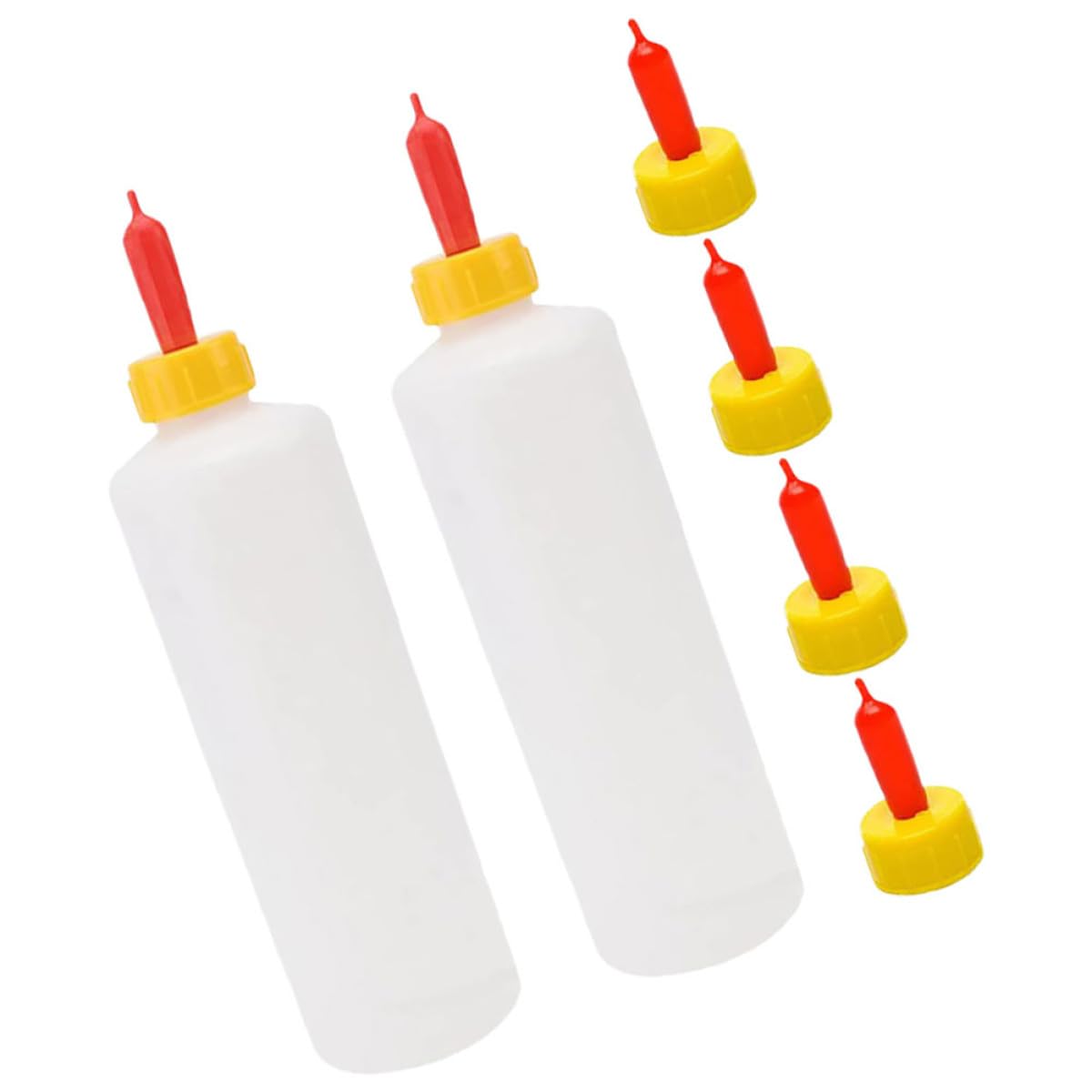 DOITOOL 2 Sets Lamb Milk Powder Feeding Bottles for Nursing Calves and Animals, 500Ml PVC Calf Bottle for Farm Use with Sturdy Construction and Easy to Clean Design