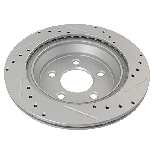 Image of TRQ Rear Performance Brake Pad & Rotor Kit, with Chemical Kit Semi-Metallic Premium G-Coated Compatible with 1994-2004 Ford Mustang