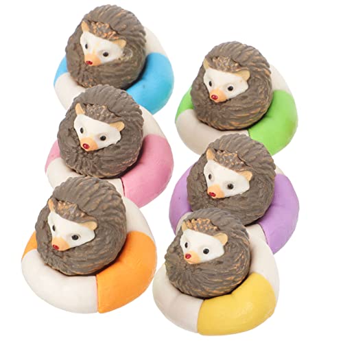 GOOHOCHY 6pezzi Ornamento Forma Di Riccio in Miniatura Decorazione Per Paesaggio Statua Di Riccio Da Giardino Accessori a Forma Di Animale Per Casa