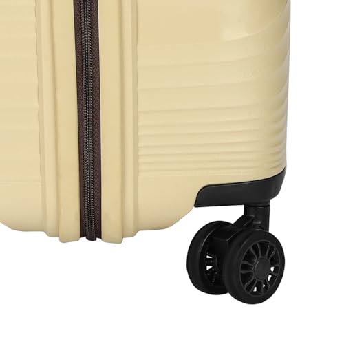 Image of Skybags Swirl Check-in Trolley Bag 75cm | Large Hard Luggage | 8 Wheels Suitcase for Travel | 3-Digit Combination Lock with Anti-Theft Zipper | Polypropylene | 3 Years Warranty - Unisex (Beige)
