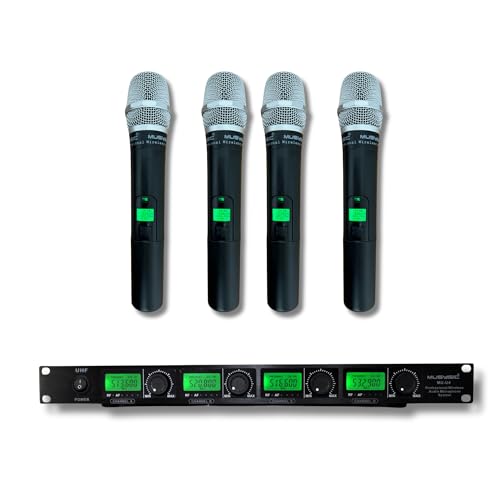 MUSYSIC MU-U4-HH 4-Channel UHF Wireless Microphone System