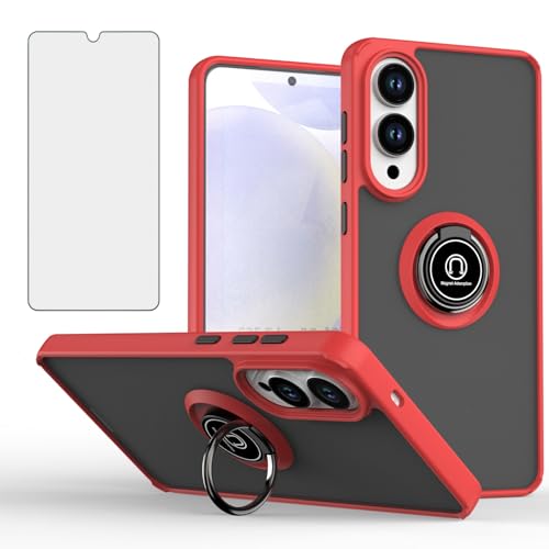 Coque Samsung S25 Edge 5G avec verre trempé intégrale et support magnétique couleur noir