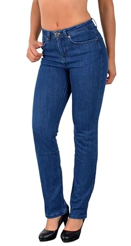 ESRA Jeans Damen High Waist Damen Jeans Gerade Schnitt Hochbund bis Übergröße G400