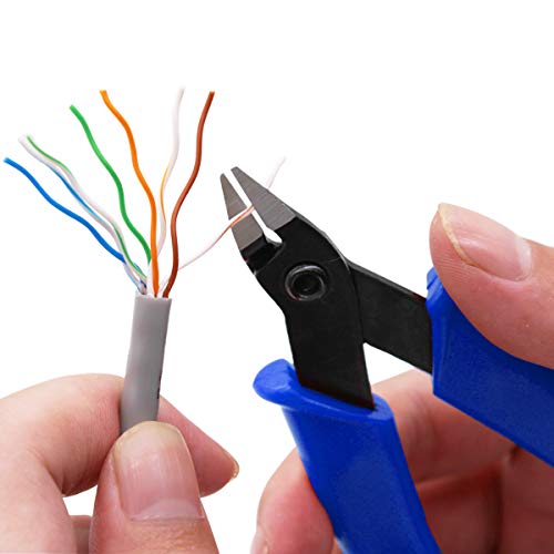 BLEDS Flush Cutter Pliers, Wire Cutter, Flush Cutters, Nippers, Diagonal Cutter, Wire Cutters Side Cutter, Micro Shear Cutter Precision Electronics Siding Cutting Pliers 5 inch, Blue