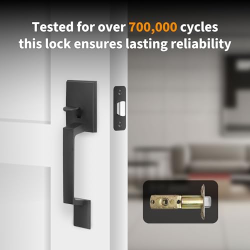 Image of Aqara Front Door Handleset, Single Cylinder Exterior Door Entry Handle with Door Lever, Reversible for Right and Left Handed Sided Doors, Non-Locking, Ideal for Modern Doors Smart Locks