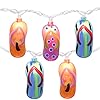 GOOTHY 85Ft Tropical Beach Themed Decorations Slipper String Lights with 10 Colorful Flip Flop Outdoor Beach Flip Flop String Lights for Summer Camp Tent Wedding Holiday Party Garden Bedroom Decor