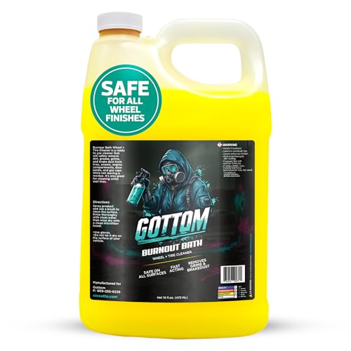 Gottom Wheel & Tire Cleaner - 128 oz – Professional Concentrated Rim & Tire Spray, Fast Acting Brake Dust Remover, Safe for All Surfaces, Brake Dust Cleaner, Grime Remover