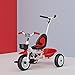 Triciclo Bambini con asta di spinta removibile, Be Fun Triciclo 2 in 1, - Triciclo Evolutivo per Bambini Scalabile e Bicicletta Senza Pedali per Bambini dai 18 Mesi ai 5 Anni (Nero rosso)