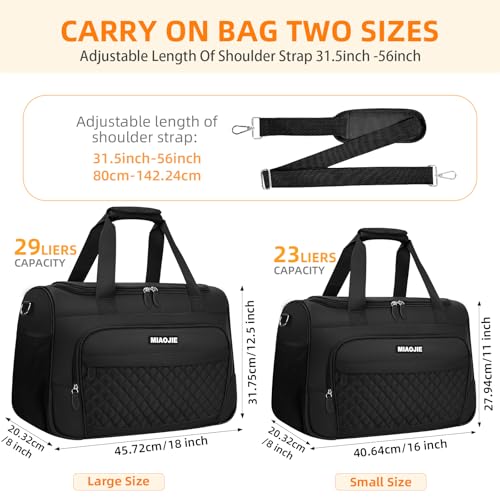 Travel Duffle Bag for Women, Underseat Carry On luggage Bag Foldable Overnight Weekender Hospital Bag Lightweight Airplanes Personal Item Travel Tote Bag for Women Birthday Gifts, 16IN Black2