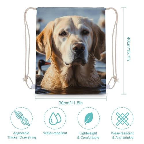 Drawstring Bag Backpack Dog And Duck Swimming Sackpack Foldable String Bags Sports Gym Bag for Shopping Yoga2
