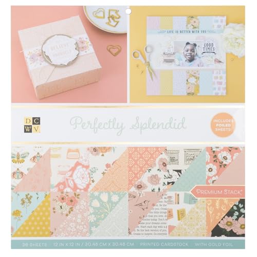 Papier de scrapbooking haut de gamme aux délicats accents en aluminium
